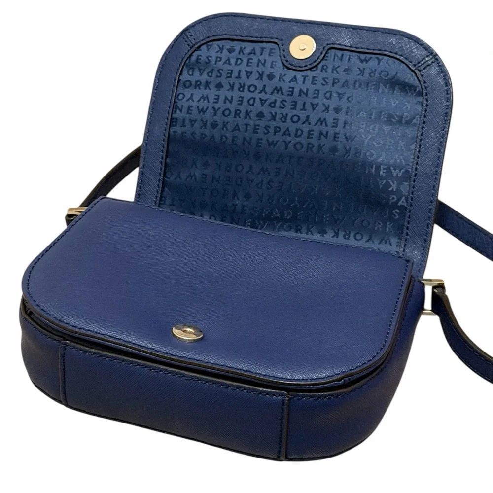 Kate Spade Navy Laurel Way Carsen Leather Crossbody Bag Purse Adjustable Strap